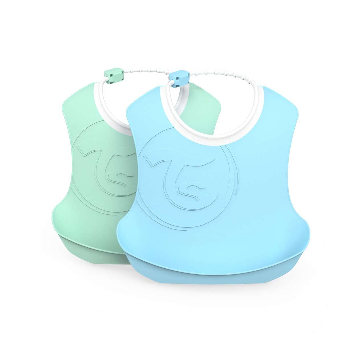 Bibs 4+ months, blue and green - MoonyBoon