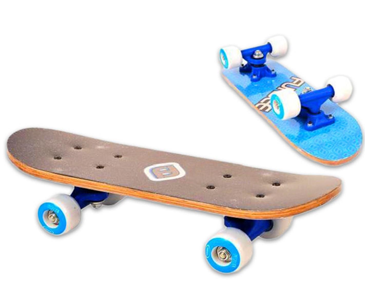FUNBEE Children's 42cm Maple Wood Mini Skateboard Cruiser - Blue - MoonyBoon