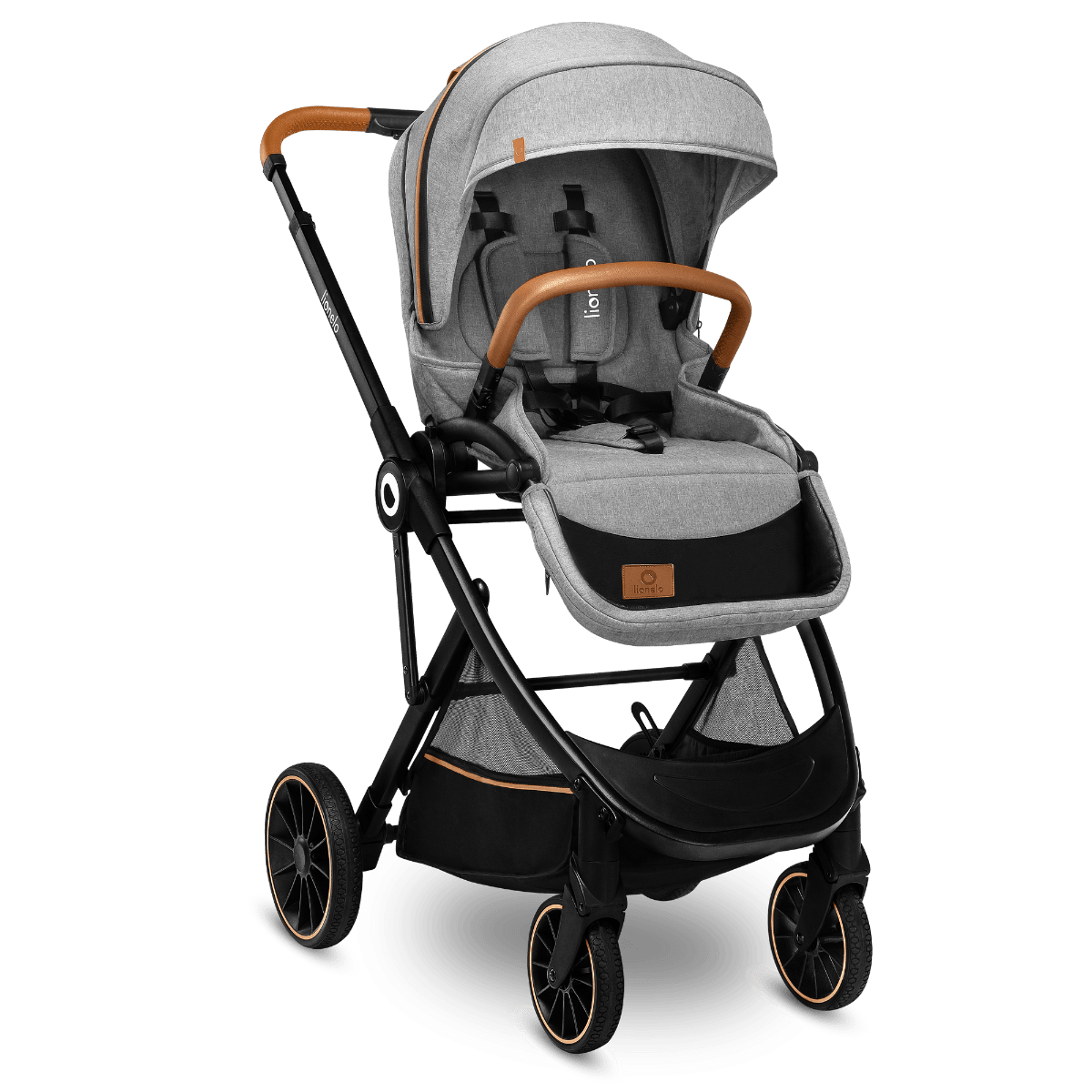 Baby Lionelo Lightweight Pram Stroller Buggy Pushchair Julie Black