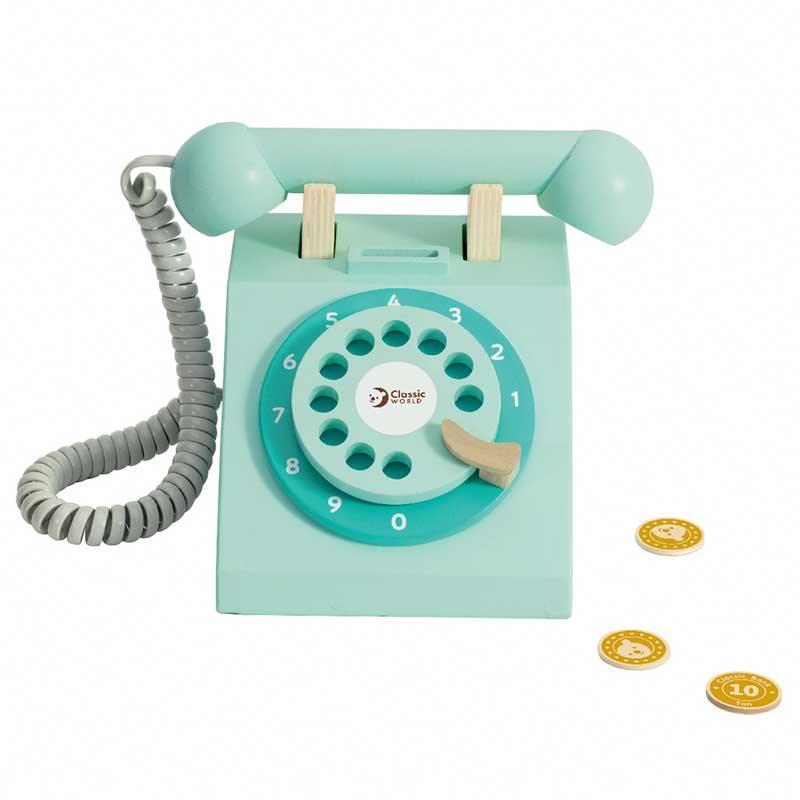 Wooden toy - vintage phone - MoonyBoon